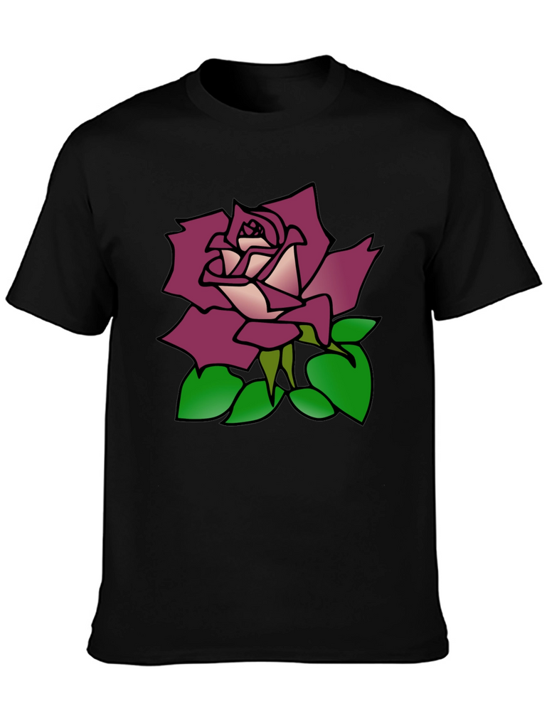 Rose Graphic Black T-Shirt