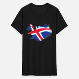 Iceland Flag in Iceland Map