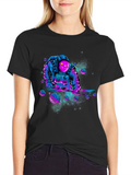 Cosmic Astronaut T-Shirt: Pool Playing Spaceman