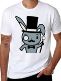 Dapper Rabbit Top Hat Bowtie T-Shirt