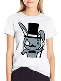 Dapper Rabbit Top Hat Bowtie T-Shirt