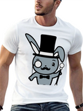Dapper Rabbit Top Hat Bowtie T-Shirt