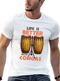 Life is Better With Congas Black T-Shirt