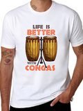 Life is Better With Congas Black T-Shirt
