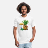 Illustration of a pineapple resting on the beach