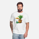 Illustration of a pineapple resting on the beach