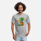 Illustration of a pineapple resting on the beach