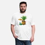 Illustration of a pineapple resting on the beach