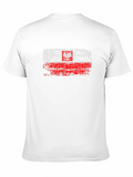 Distressed Poland Flag Graphic T-Shirt - Black