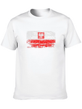 Distressed Poland Flag Graphic T-Shirt - Black