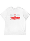 Distressed Poland Flag Graphic T-Shirt - Black
