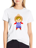 Festive USA Star Doll Graphic Tee