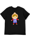 Festive USA Star Doll Graphic Tee