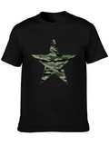 Camo Star Graphic Black T-Shirt