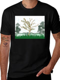 Nature Tree Graphic T-Shirt - Black