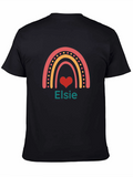 Rainbow Elsie Heart Graphic Tee - Black