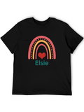 Rainbow Elsie Heart Graphic Tee - Black