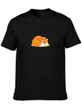 Sleeping Fox Graphic Tee - Soft Cotton Comfort