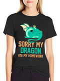 Funny Dragon Ate My Homework T-Shirt