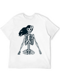 Skeleton Girl Graphic Tee - Black Unisex T-Shirt