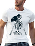 Skeleton Girl Graphic Tee - Black Unisex T-Shirt