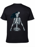 Skeleton Girl Graphic Tee - Black Unisex T-Shirt