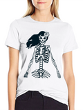 Skeleton Girl Graphic Tee - Black Unisex T-Shirt