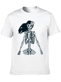 Skeleton Girl Graphic Tee - Black Unisex T-Shirt