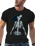Skeleton Girl Graphic Tee - Black Unisex T-Shirt