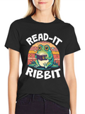 Read-It Ribbit Frog Graphic Tee - Book Lover Shirt