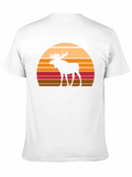 Retro Moose Sunset Graphic Tee - Black