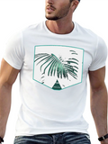 Palm Leaf Graphic Print Black T-Shirt