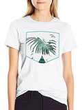 Palm Leaf Graphic Print Black T-Shirt