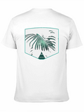 Palm Leaf Graphic Print Black T-Shirt