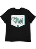 Palm Leaf Graphic Print Black T-Shirt