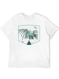 Palm Leaf Graphic Print Black T-Shirt