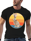 Retro Bunny Sunset Graphic T-Shirt