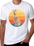 Retro Bunny Sunset Graphic T-Shirt