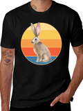Retro Bunny Sunset Graphic T-Shirt