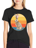 Retro Bunny Sunset Graphic T-Shirt