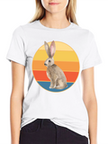 Retro Bunny Sunset Graphic T-Shirt