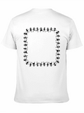 Novelty Stick Figure Border Black T-Shirt