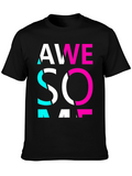 Awesome Graphic Print Crew Neck T-Shirt