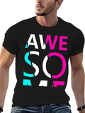 Awesome Graphic Print Crew Neck T-Shirt