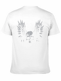 Winged Skull Graphic Tee - Edgy Fashion