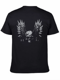 Winged Skull Graphic Tee - Edgy Fashion