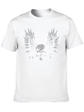 Winged Skull Graphic Tee - Edgy Fashion