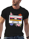 Retro Cassette Tape Flower Graphic Tee