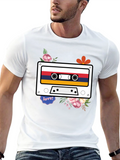 Retro Cassette Tape Flower Graphic Tee
