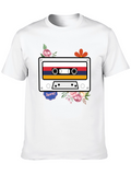 Retro Cassette Tape Flower Graphic Tee